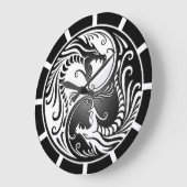 Yin Yang Dragons, wit en zwart Grote Klok (Hoek)