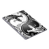 Yin Yang Dragons, wit en zwart Notitieboek (Rechterzijde)