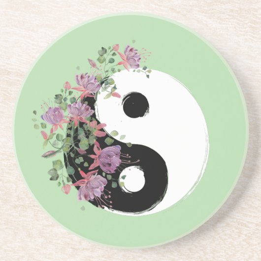Yin Yang Drink Sandstone Coasters Zandsteen Onderzetter (Voorkant)