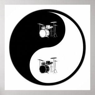 Yin Yang Drums Poster