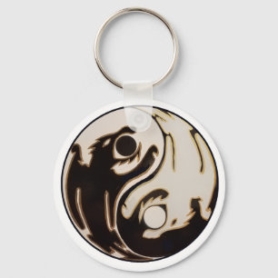 Yin yang Dubbele Draak Sleutelhanger