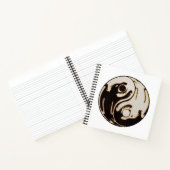 Yin yang Dubbele Draak Spiraal Notebook Notitieboek (Binnen)
