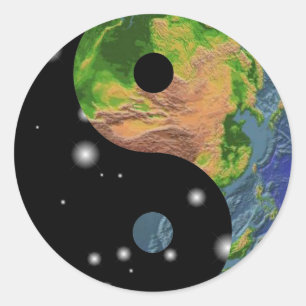 Yin Yang Earth Ronde Sticker