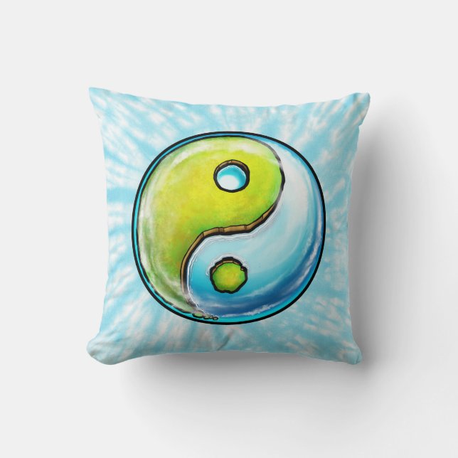 Yin-Yang Earth Stropdas-Dye Kussen (Voorkant)