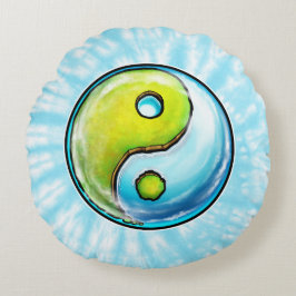 Yin-Yang Earth Stropdas-Dye Rond Kussen