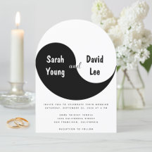Yin Yang Eenvoudige Zwarte en Witte Boog Bruiloft