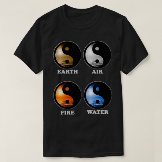 Yin Yang Elements zwart T-shirt (Design voorkant)