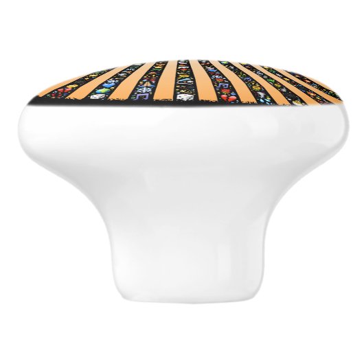 Yin Yang Emoji Keramische Knop (Zijkant)