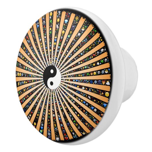 Yin Yang Emoji Keramische Knop (Rechts)