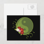Yin Yang en Bloemen Briefkaart (Voorkant / Achterkant)