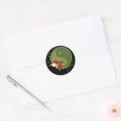 Yin Yang en Bloemen Ronde Sticker (Envelop)