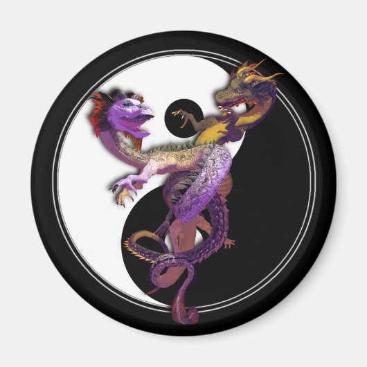 Yin Yang en de Draken Dans van Liefde Magneet (Voorkant)