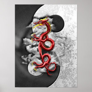 Yin Yang en Dragon Poster