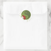 Yin Yang en Flowers Ronde Sticker (Tas)