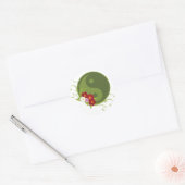 Yin Yang en Flowers Ronde Sticker (Envelop)