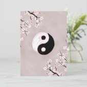 Yin Yang en Sakura Blossom Feestdagenkaart (Staand voorkant)
