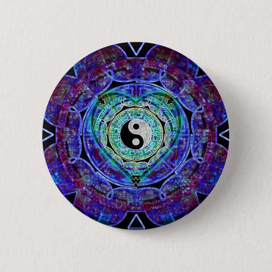 Yin Yang Energy Flow Ronde Button 5,7 Cm (Voorkant)