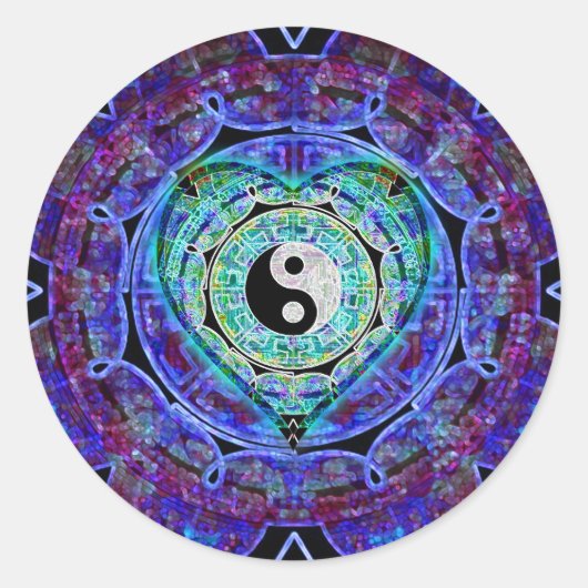 Yin Yang Energy Flow Ronde Sticker (Voorkant)