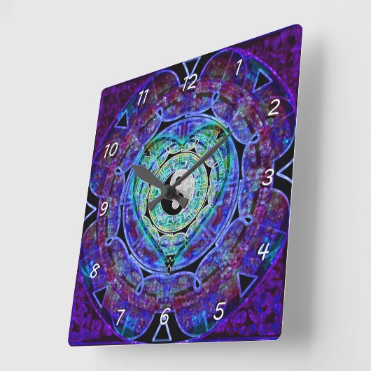 Yin Yang Energy Flow Vierkante Klok (Hoek)