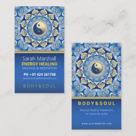 Yin Yang Energy Healing Blauw Geel Mandala Visitekaartje