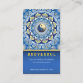 Yin Yang Energy Healing Blauw Geel Mandala Visitekaartje (Achterkant)