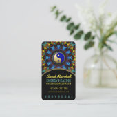 Yin Yang Energy Healing Royal Blue Gold Visitekaartje (Staand voorkant)