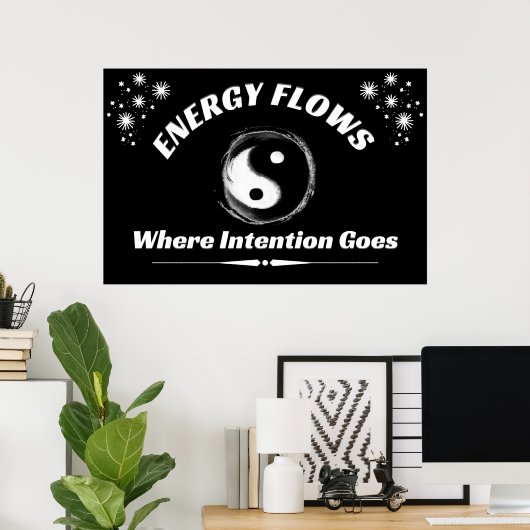 "Yin Yang Energy" Positief Poster voor wandkunst (Thuiskantoor)