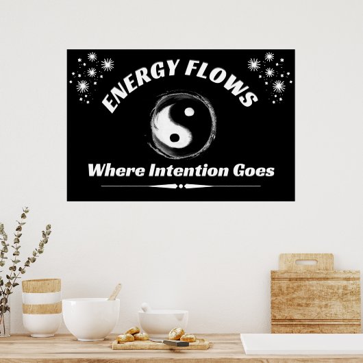 "Yin Yang Energy" Positief Poster voor wandkunst (Keuken)
