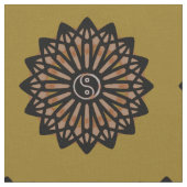 Yin Yang Fabric - Coffee Brown Stof (Close Up)