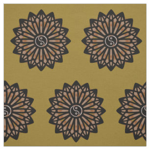 Yin Yang Fabric - Coffee Brown Stof
