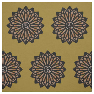 Yin Yang Fabric - Coffee Brown Stof