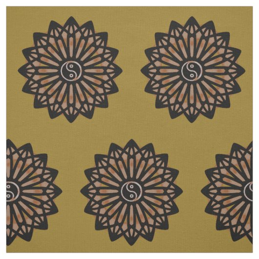 Yin Yang Fabric - Coffee Brown Stof (Swatch)
