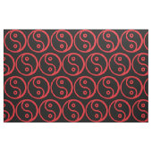 Yin Yang Fabric - zwart, rood Stof (Fat Quarter)