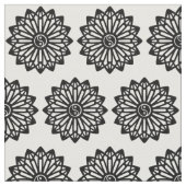 Yin Yang Fabric - zwart, wit Stof (Close Up)
