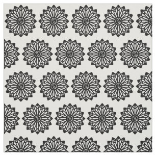 Yin Yang Fabric - zwart, wit Stof