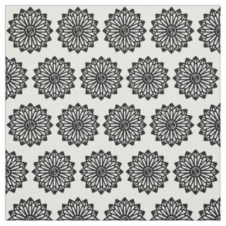 Yin Yang Fabric - zwart, wit Stof