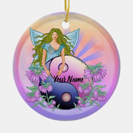 Yin Yang fairy Keramisch Ornament (Voorkant)