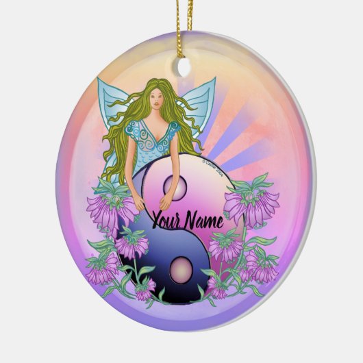 Yin Yang  fairy  Keramisch Ornament (Links)