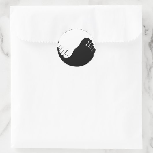 Yin Yang Feet Ronde Sticker (Tas)