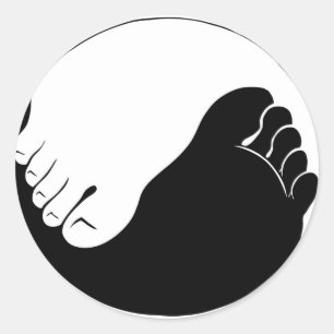 Yin Yang Feet Ronde Sticker