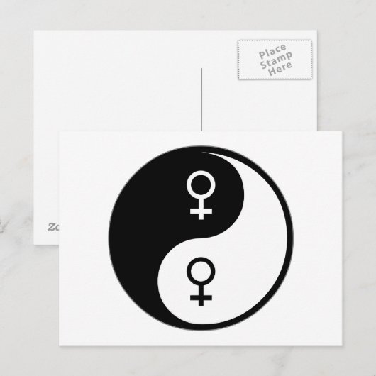Yin Yang Feminisme Briefkaart (Voorkant / Achterkant)