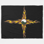 Yin Yang Fire Cross Fleece Deken (Voorkant (Horizontaal))