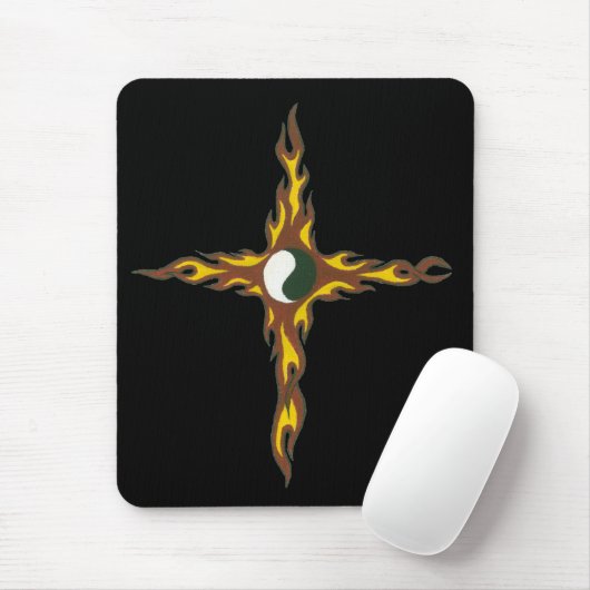 Yin Yang Fire Cross Muismat (Met muis)