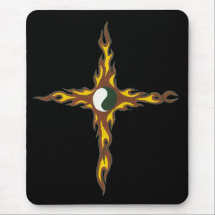 Yin Yang Fire Cross Muismat