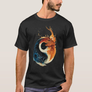 Yin Yang Fire en Ice Dragons T-shirt