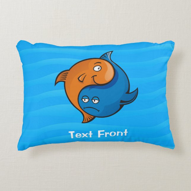 Yin Yang Fish Cartoon Accent Kussen (Voorkant)