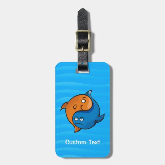 Yin Yang Fish Cartoon Bagagelabel (Voorkant verticaal)