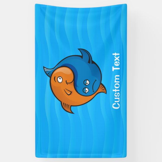 Yin Yang Fish Cartoon Banner (Verticaal)