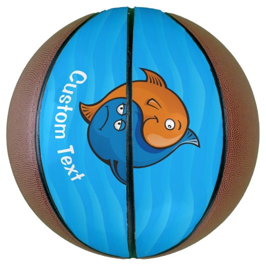 Yin Yang Fish Cartoon Basketbal (Verticaal)