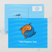 Yin Yang Fish Cartoon Briefkaart (Voorkant / Achterkant)
